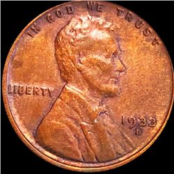 1933-D Lincoln Wheat Penny ABOUT UNCIRCULATED