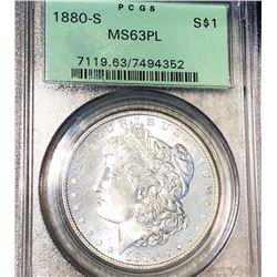 1880-S Morgan Silver Dollar PCGS - MS 63 PL