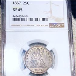 1857 Seated Liberty Quarter NGC - XF45