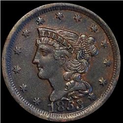 1853 Braided Hair Half Cent NEARLY UNCIRCULATED