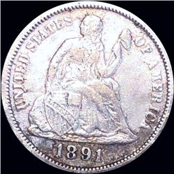 1891 Seated Liberty Dime LIGHTLY CIRCULATED