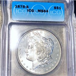 1878-S Morgan Silver Dollar ICG - MS64