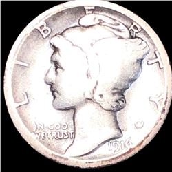 1916-S Mercury Silver Dime NICELY CIRCULATED