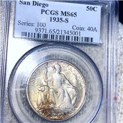 1935-S San Diego Half Dollar PCGS - MS65