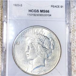 1923-S Silver Peace Dollar HCGS - MS66