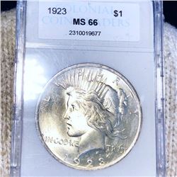 1923 Silver Peace Dollar CCG - MS66