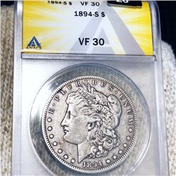 1894-S Morgan Silver Dollar ANACS - VF30
