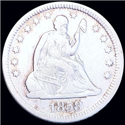 1858 Seated Liberty Quarter XF
