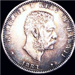 1883 Kingdom of Hawaii Quarter CLOSELY UNC