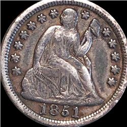 1851 Seated Liberty Dime LIGHTLY CIRCULATED