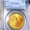 Image 1 : 1924 $20 Gold Double Eagle PCGS - MS66