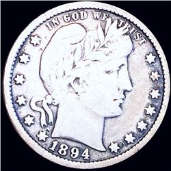 1894 Barber Silver Quarter NICELY CIRCULATED