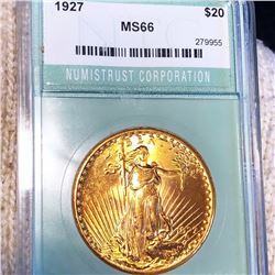 1927 $20 Gold Double Eagle NTC - MS66