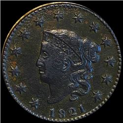 1821 Coronet Head Large Cent ABOUT UNCIRCULATED