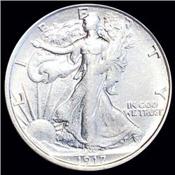 1917-S Walking Half Dollar ABOUT UNCIRCULATED