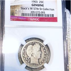 1903 Barber Silver Quarter NGC - GENUINE