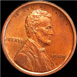 1909 V.D.B. Lincoln Wheat Penny CLOSELY UNC
