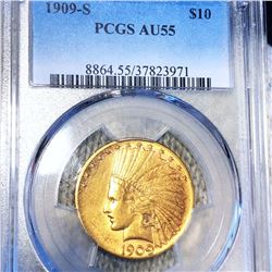 1909-S $10 Gold Eagle PCGS - AU55