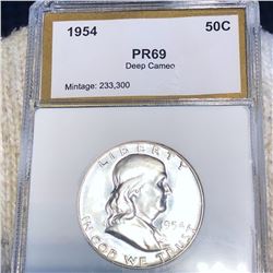 1954 Franklin Half Dollar PCI - PR69