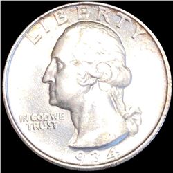 1934 Washington Silver Quarter CLOSELY UNC