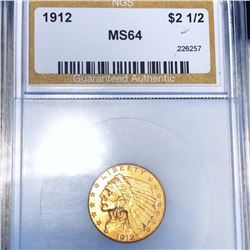 1912 $2.50 Gold Quarter Eagle NGS - MS64