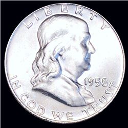 1958-D Franklin Half Dollar CLOSELY UNC