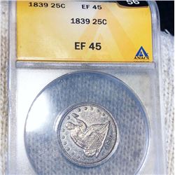 1839 Seated Liberty Quarter ANACS - EF45