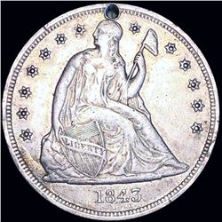 1843 Seated Liberty Dollar XF