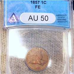 1857 Flying Eagle Cent ANACS - AU 50 FE