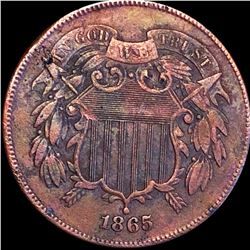 1865 Two Cent Piece AU+