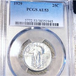 1929 Standing Quarter PCGS - AU53