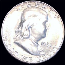 1951-S Franklin Half Dollar CLOSELY UNC