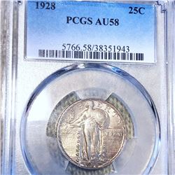 1928 Standing Quarter PCGS - AU58