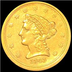 1843-O $2.50 Gold Quarter Eagle AU++
