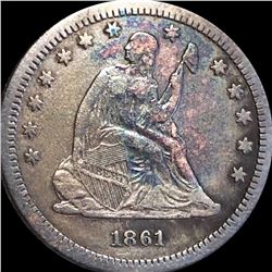 1861-S Seated Liberty Quarter LIGHTLY CIRCULATED