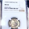 Image 1 : 1938-D Buffalo Head Nickel NGC - MS66