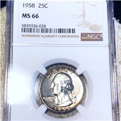 1958 Washington Silver Quarter NGC - MS66