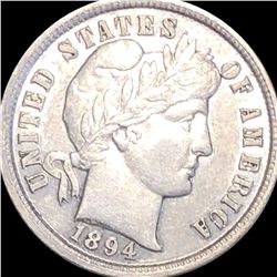 1894 Barber Silver Dime ABOUT UNCIRCULATED
