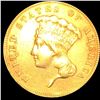 Image 1 : 1861 $3 Gold Piece XF