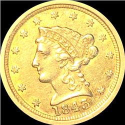 1843-O $2.50 Gold Quarter Eagle NEARLY UNC