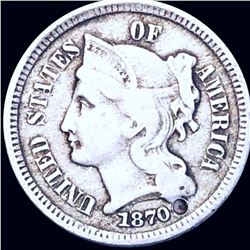 1870 Three Cent Nickel NICELY CIRCULATED