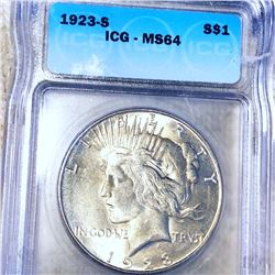 1923-S Silver Peace Dollar ICG - MS64