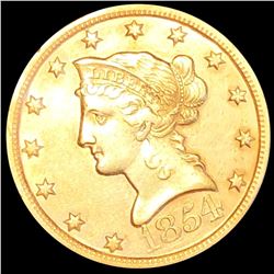 1854-O $10 Gold Eagle NEARLY UNCIRCULATED