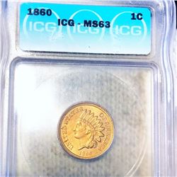 1860 Indian Head Penny ICG - MS63