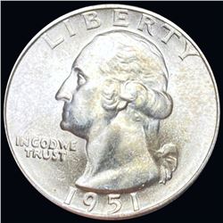 1951-S Washington Silver Quarter NEARLY UNC
