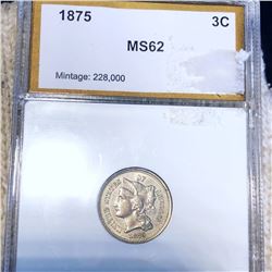 1875 Three Cent Nickel CGS - MS62