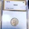 Image 1 : 1875 Three Cent Nickel CGS - MS62