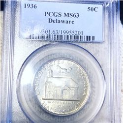 1936 Delaware Half Dollar PCGS - MS63