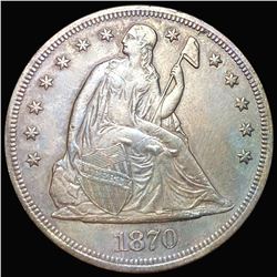 1870-CC Seated Liberty Dollar CLOSELY UNC