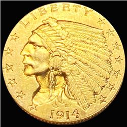 1914-D $2.50 Gold Quarter Eagle CLOSELY UNC